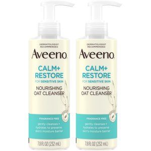 Qty (2) Aveeno Calm + Restore | Sensitive Skin Nourishing Oat Cleanser